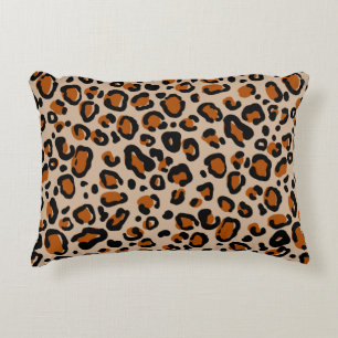 Leopard fur seamless pattern accent pillow