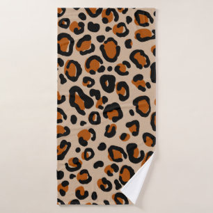 Leopard fur seamless pattern bath towel