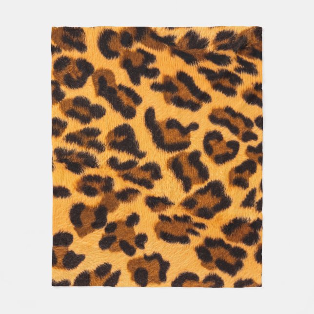 Leopard fur seamless pattern fleece blanket (Front)