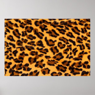 Leopard fur seamless pattern poster