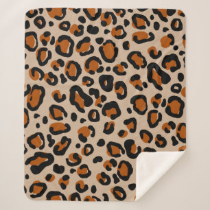 Leopard fur seamless pattern sherpa blanket