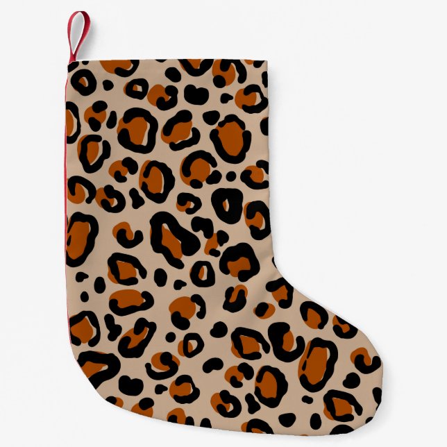 Leopard fur seamless pattern small christmas stocking (Front)