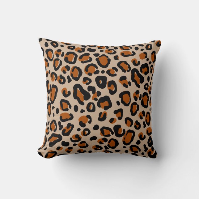 Leopard fur seamless pattern throw pillow (Front)