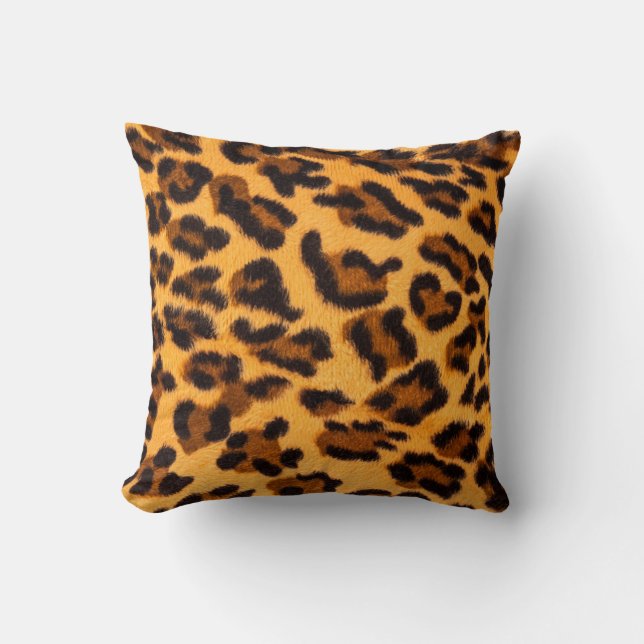 Leopard fur seamless pattern throw pillow (Front)