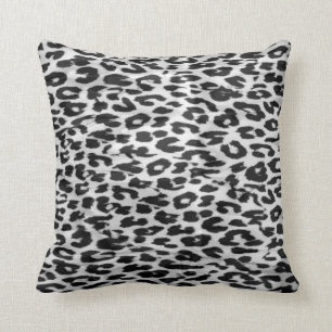 Leopard fur skin throw pillow