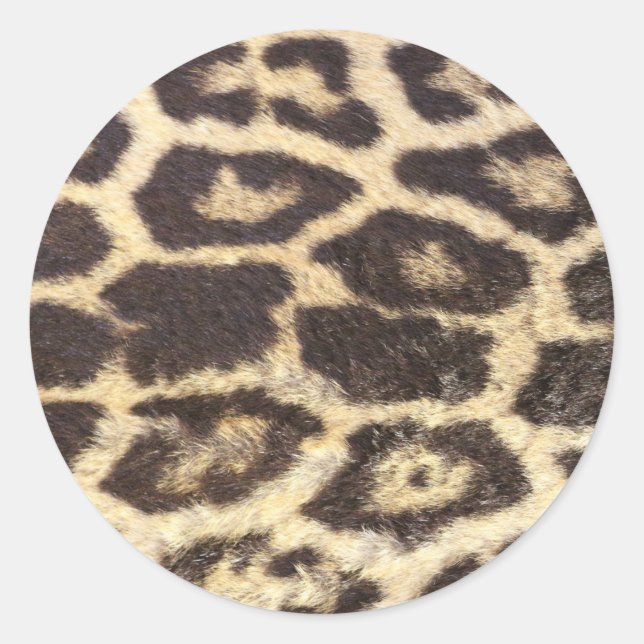 Leopard Fur Spots Cloth Classic Round Sticker (Front)