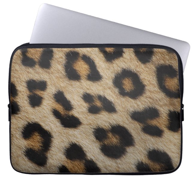 Leopard Fur Texture Pattern Laptop Sleeve (Front)