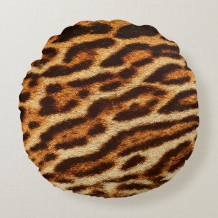 Leopard fur textures. Animal print Round Pillow