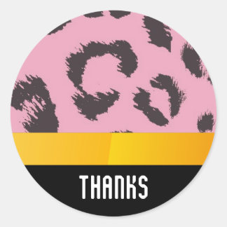 Leopard Fur Thank You Classic Round Sticker