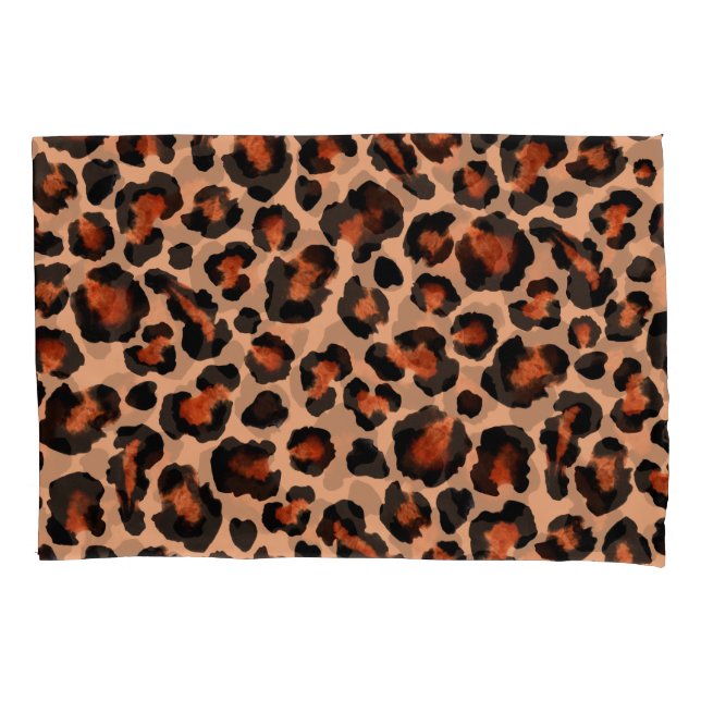 Leopard fur, watercolor, seamless background. pillowcase (Front)
