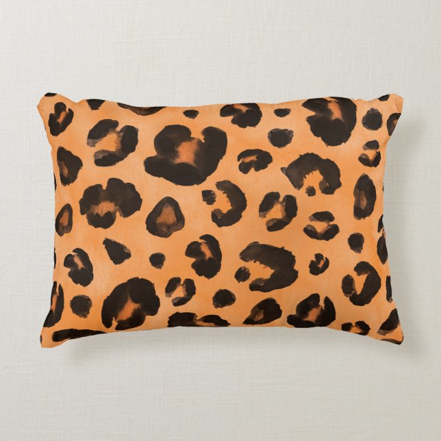 Leopard fur, watercolor, seamless texture. accent pillow (Front)
