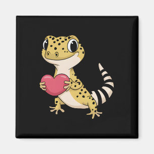 Leopard Gecko Animal Valentine Lovers Reptile Magnet