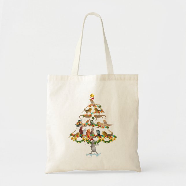 Leopard Gecko Christmas Tree Funny Marsupial Xmas  Tote Bag (Front)