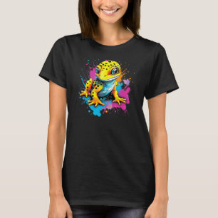 Leopard Gecko Colourful 80s Pop Art Lizard Reptile T-Shirt