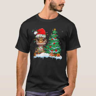 Leopard Gecko Funny Gecko Wearing Santa Hat Christ T-Shirt