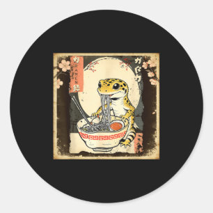 Leopard Gecko Lizard Ramen Crested Gecko Japanese Classic Round Sticker