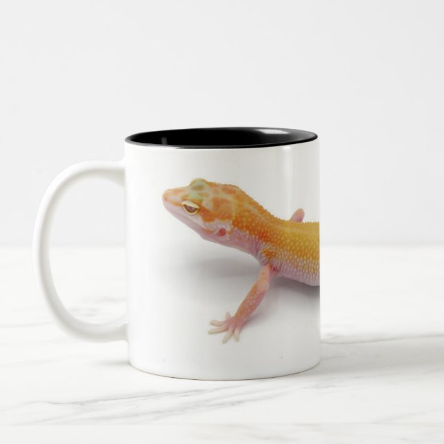 Leopard Gecko Lizard Two-Tone Coffee Mug (Left)