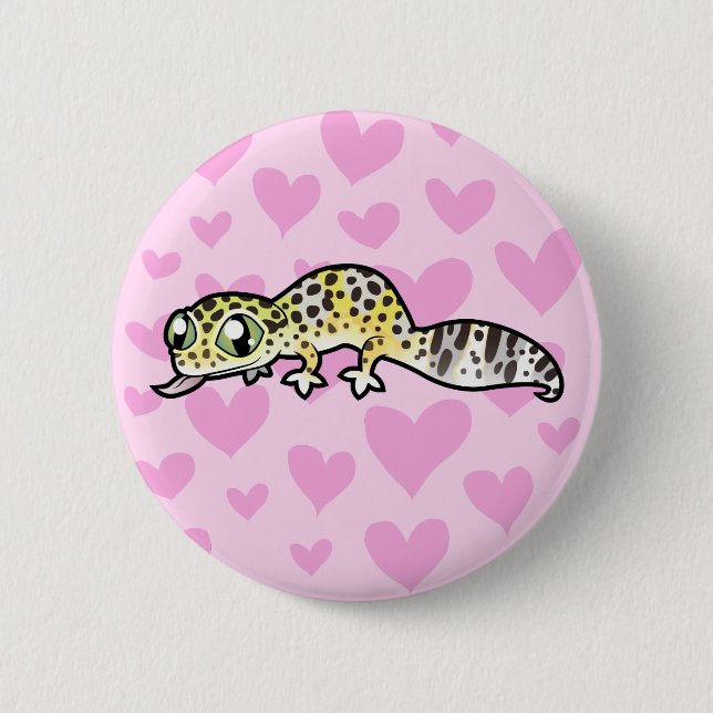 Leopard Gecko Love 2 Inch Round Button (Front)