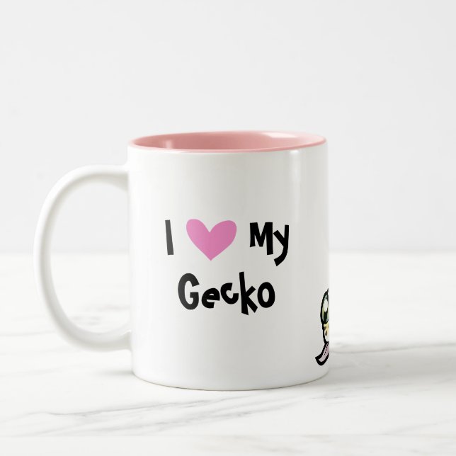 Leopard Gecko Love Two-Tone Coffee Mug (Left)