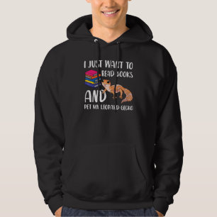 Leopard Gecko Mom Reptile Owner Book Nerd Book Hoodie