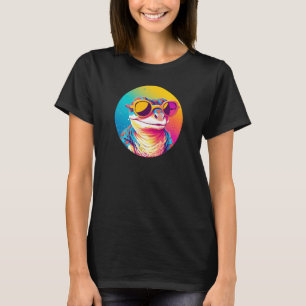 Leopard Gecko Reptile Wearing Sunglasses Retro T-Shirt