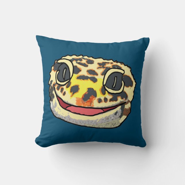 Leopard Gecko Throw Pillow (Front)