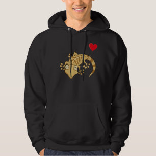 Leopard Gecko With Heart Balloon Valentines Day Lo Hoodie