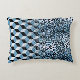Leopard Geometric, Animal Skin Design. Accent Pillow