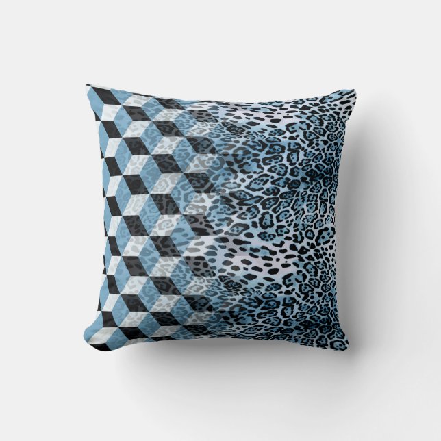 Leopard Geometric, Animal Skin Design. Throw Pillow (Front)