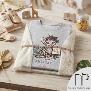 Leopard Girl Cub Mommy to Be Baby Shower T-Shirt