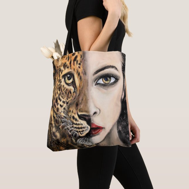 Leopard Girl Tote Bag (Close Up)