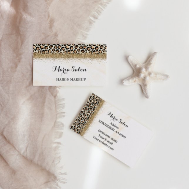 Leopard  glitter gold Business Card (Creator Uploaded)