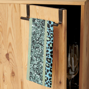 Leopard Glitter Stripes Glam 2 Kitchen Towel