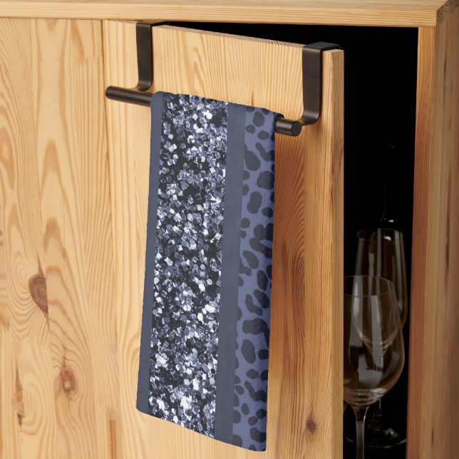 Leopard Glitter Stripes Glam 5 Kitchen Towel (Thirds Fold)