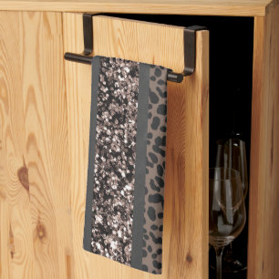 Leopard Glitter Stripes Glam 6 Kitchen Towel