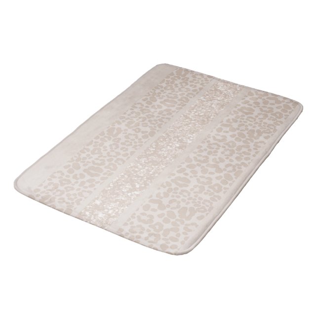 Leopard Glitter Stripes Glam 8 Bath Mat (Angled)