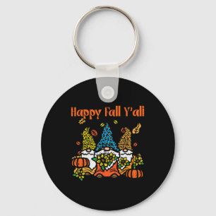 Leopard Gnomes Happy Fall Yall Thanksgiving Men Wo Keychain