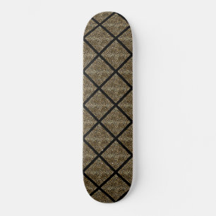 LEOPARD GOLD BLACK GRID Skateboard Deck