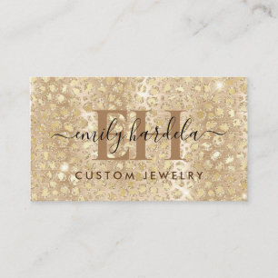Leopard Gold Glitter  Business Card