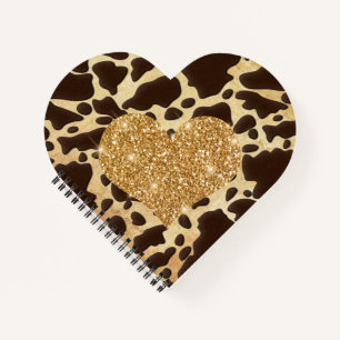 Leopard Gold Heart Notebook