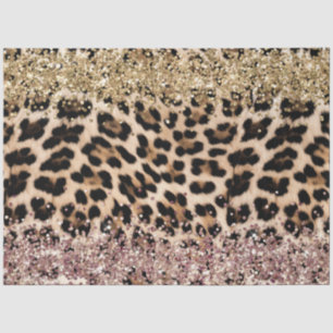 Leopard Gold Pink Glitter Tissue Paper