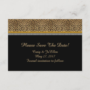 Leopard Gold Silver Save The Date
