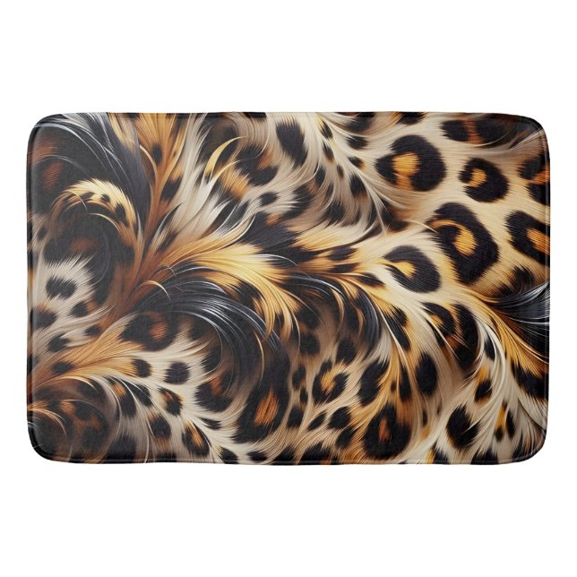 Leopard Grace: Add Wild Charm to Bedtime Bath Mat (Front)
