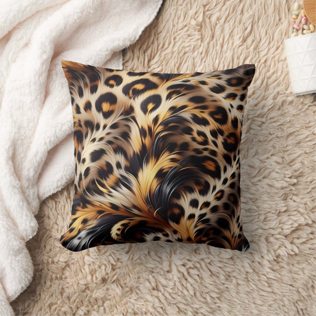 Leopard Grace: Add Wild Charm to Bedtime Throw Pillow (Blanket)
