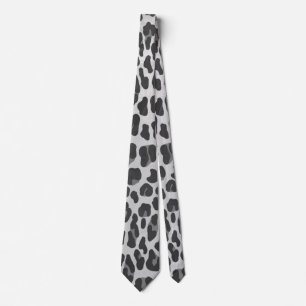 Leopard Gray and Light Gray Print Tie