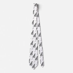 Leopard Gray and Light Gray Silhouette Tie