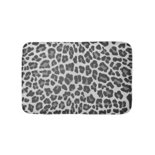 Leopard Grey and Light Grey Print Bath Mat