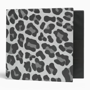 Leopard Grey and Light Grey Print Binder
