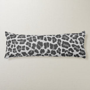 Leopard Grey and Light Grey Print Body Pillow