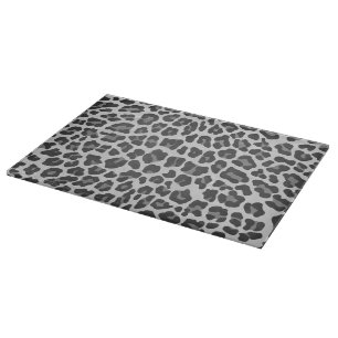 Leopard Grey and Light Grey Print Cutting Board